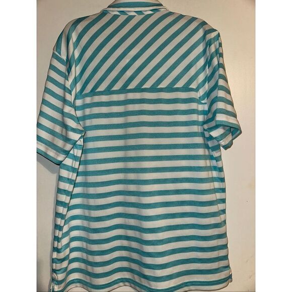 Vineyard Vines Polo Shirt Mens Medium Blue White Stripe Performance Golf Sankaty - Picture 5 of 7